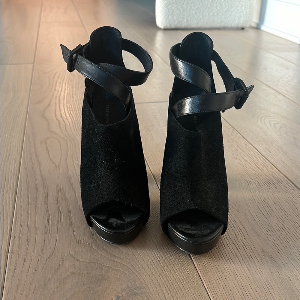 Zara Black Suede Heels